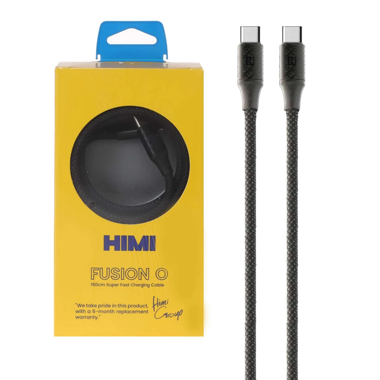 کابل شارژ فست 1.5 متری HIMI Type-C To Type-C مدل Fusion O VQ-D12M 100W - مشکی (6 ماه گارانتی تعویض شرکتی)